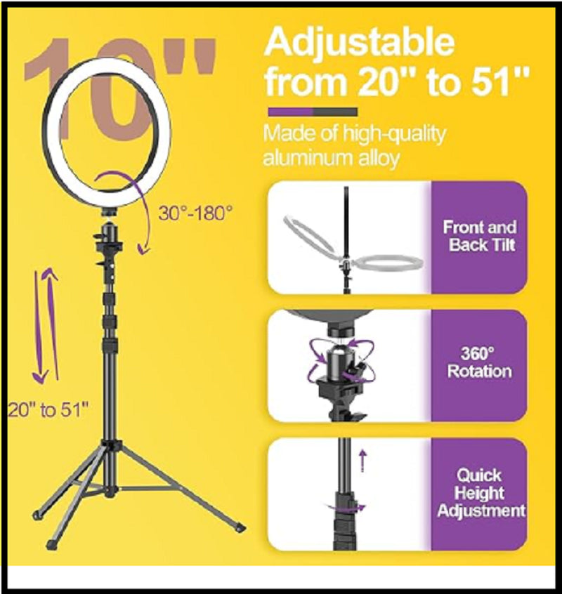 Aro De Luz Con Tripode Para Telefono Foto Estudio Grabacion De Videos Maquillaje