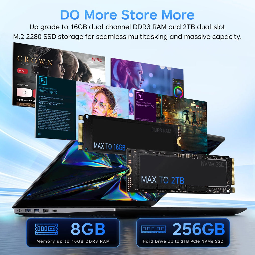 14Inch Laptop Compter, 8GB RAM 256GB ROM Intel 6500Y with 2 Cores, up to 3.4Ghz, with Office 2024 Windows 11 Wifi 5 BT5.0 for Business, Beginners, Student, Dark Gray