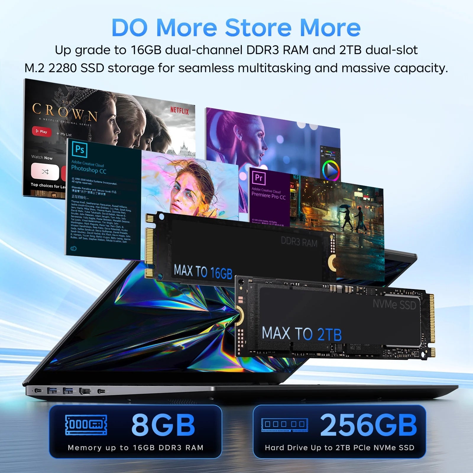 14Inch Laptop Compter, 8GB RAM 256GB ROM Intel 6500Y with 2 Cores, up to 3.4Ghz, with Office 2024 Windows 11 Wifi 5 BT5.0 for Business, Beginners, Student, Dark Gray