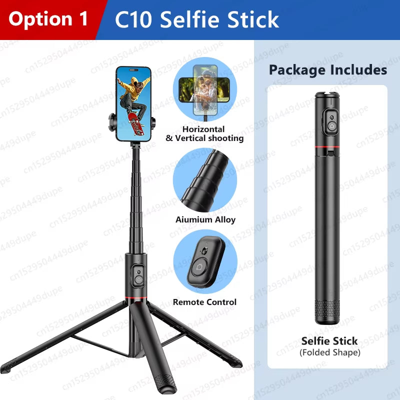 Selfie Stick with Wireless Bluetooth Remote, Portable 72 Inch Aluminum Alloy Selfie Stick Phone Tripod for Ios Android Cellphone