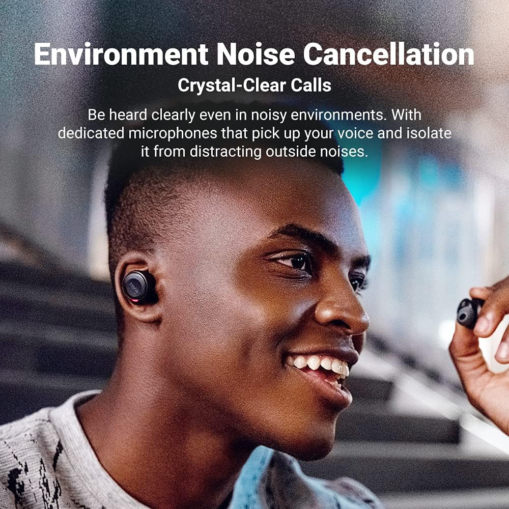 Zen True Wireless Bluetooth Earbuds Hybrid Active Noise-Canceling Headphones Touch Control with Wireless Charging Case Built-In Microphone IPX4 Waterproof Bluetooth 5.0 Earphones (Pink)