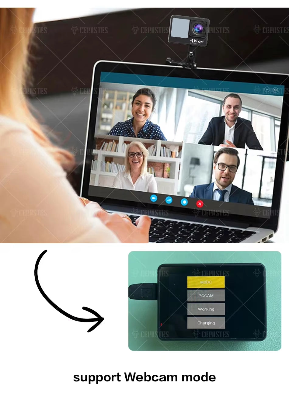 CERASTES Action Camera 5K 4K 60FPS Wifi Anti-Shake Dual Screen 170° Wide Angle 30M Waterproof Sport Camera with Remote Control