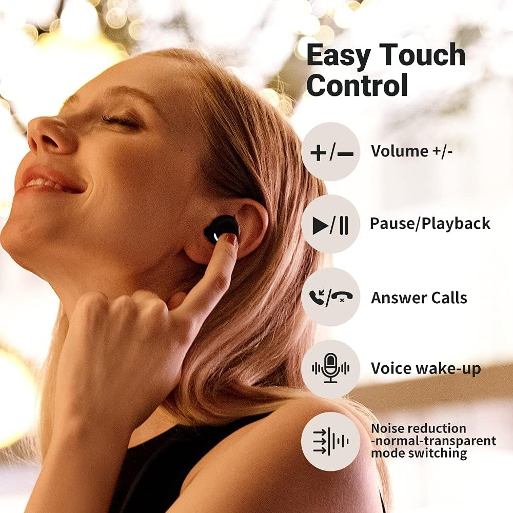 Zen True Wireless Bluetooth Earbuds Hybrid Active Noise-Canceling Headphones Touch Control with Wireless Charging Case Built-In Microphone IPX4 Waterproof Bluetooth 5.0 Earphones (Pink)
