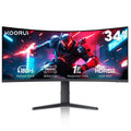 34'' WQHD Curved Gaming Monitor, 180Hz/165Hz Ultrawide Monitor, 3440×1440P 1Ms(Mprt) HDR400, Black