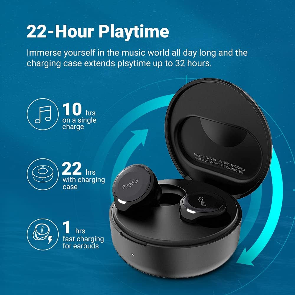 Zen True Wireless Bluetooth Earbuds Hybrid Active Noise-Canceling Headphones Touch Control with Wireless Charging Case Built-In Microphone IPX4 Waterproof Bluetooth 5.0 Earphones (Pink)