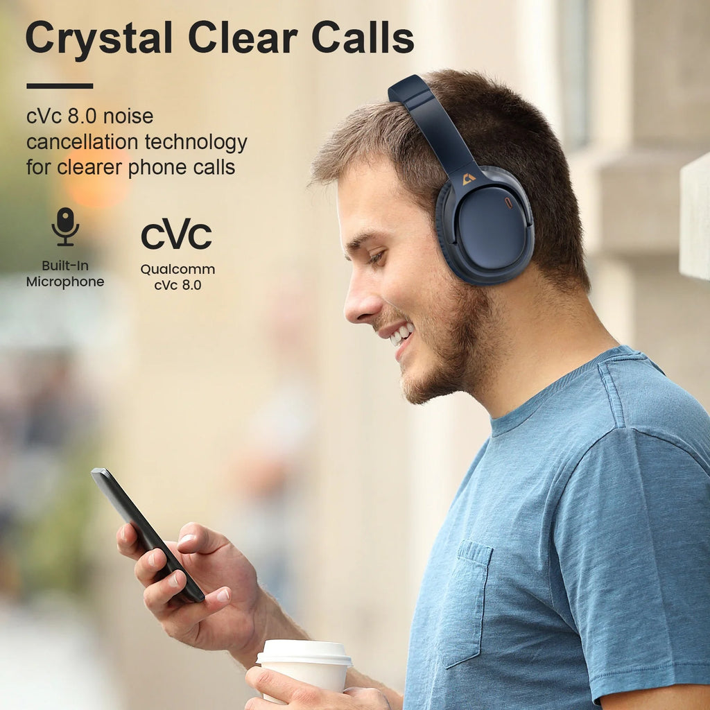 E700 Active Noise Cancelling Headphones with LDAC, 60H Playtime Wireless Bluetooth Headphone