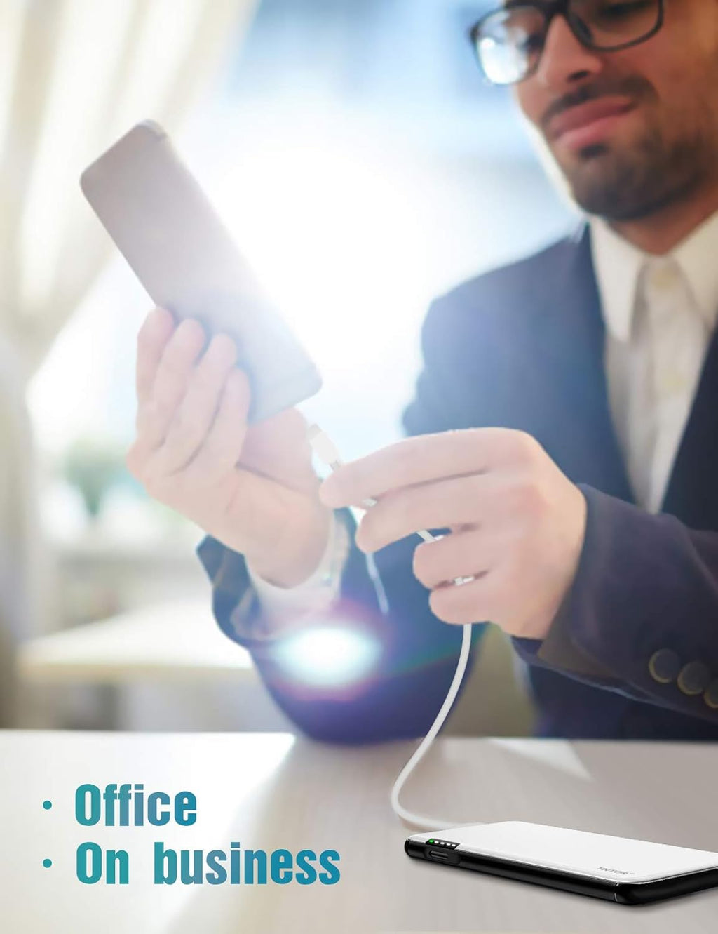 10000Mah Cell Phone External Battery Pack, Ultra Slim Portable Charger Power Bank, PD & QC 3.0 Fast Charging Phone Charger Bank(18W), Compatible with Iphone, Samsung, LG, and More