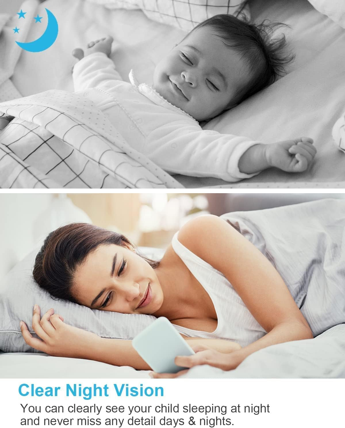 Indoor Camera,1080P Home Security Camera,360° PTZ Baby Monitor with Camera and Audio,2.4G Wifi Pet Dog Camera with Phone App,Smart inside Cameras for House