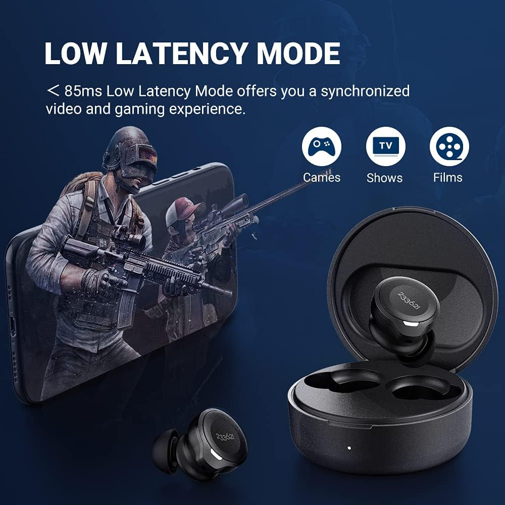 Zen True Wireless Bluetooth Earbuds Hybrid Active Noise-Canceling Headphones Touch Control with Wireless Charging Case Built-In Microphone IPX4 Waterproof Bluetooth 5.0 Earphones (Pink)