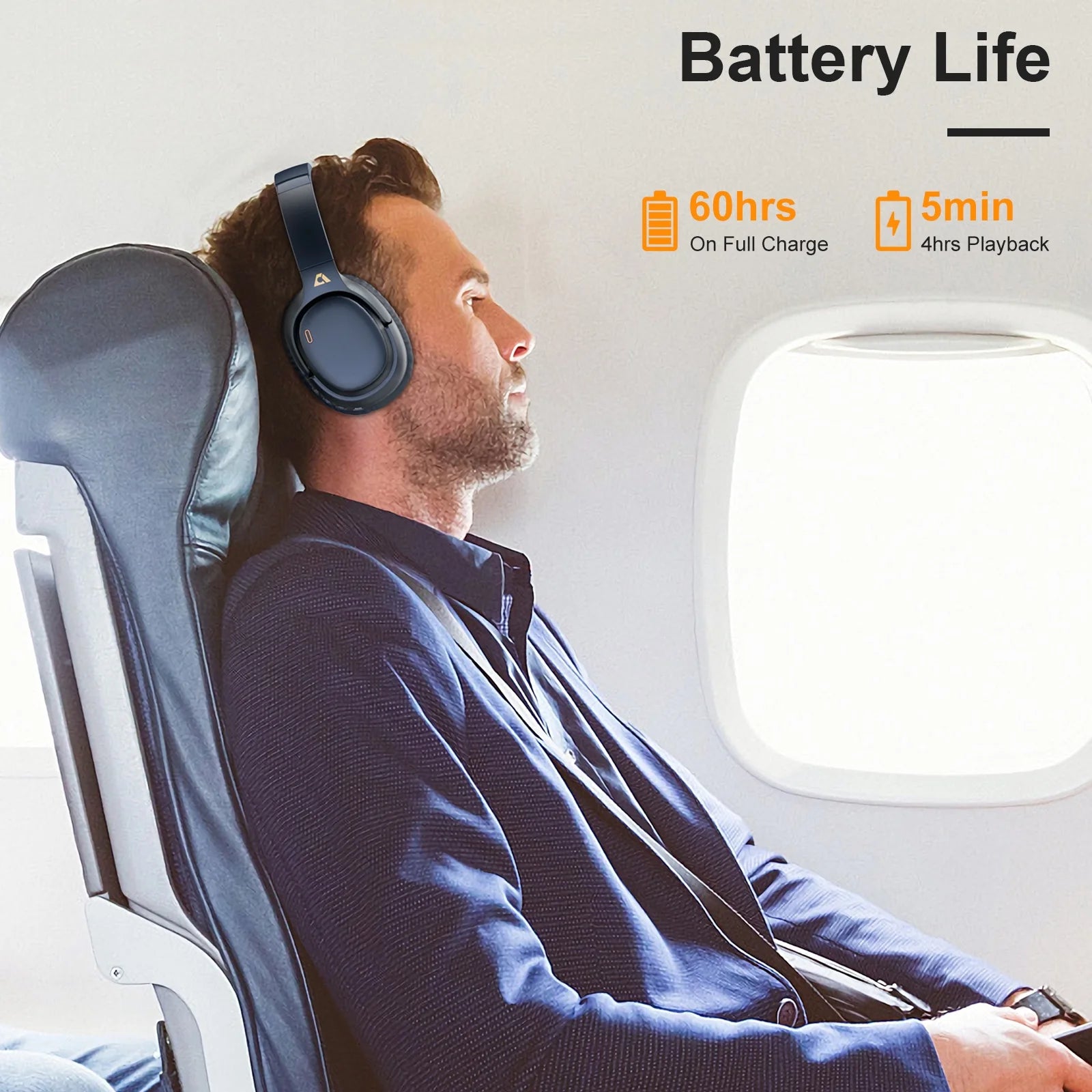 E700 Active Noise Cancelling Headphones with LDAC, 60H Playtime Wireless Bluetooth Headphone