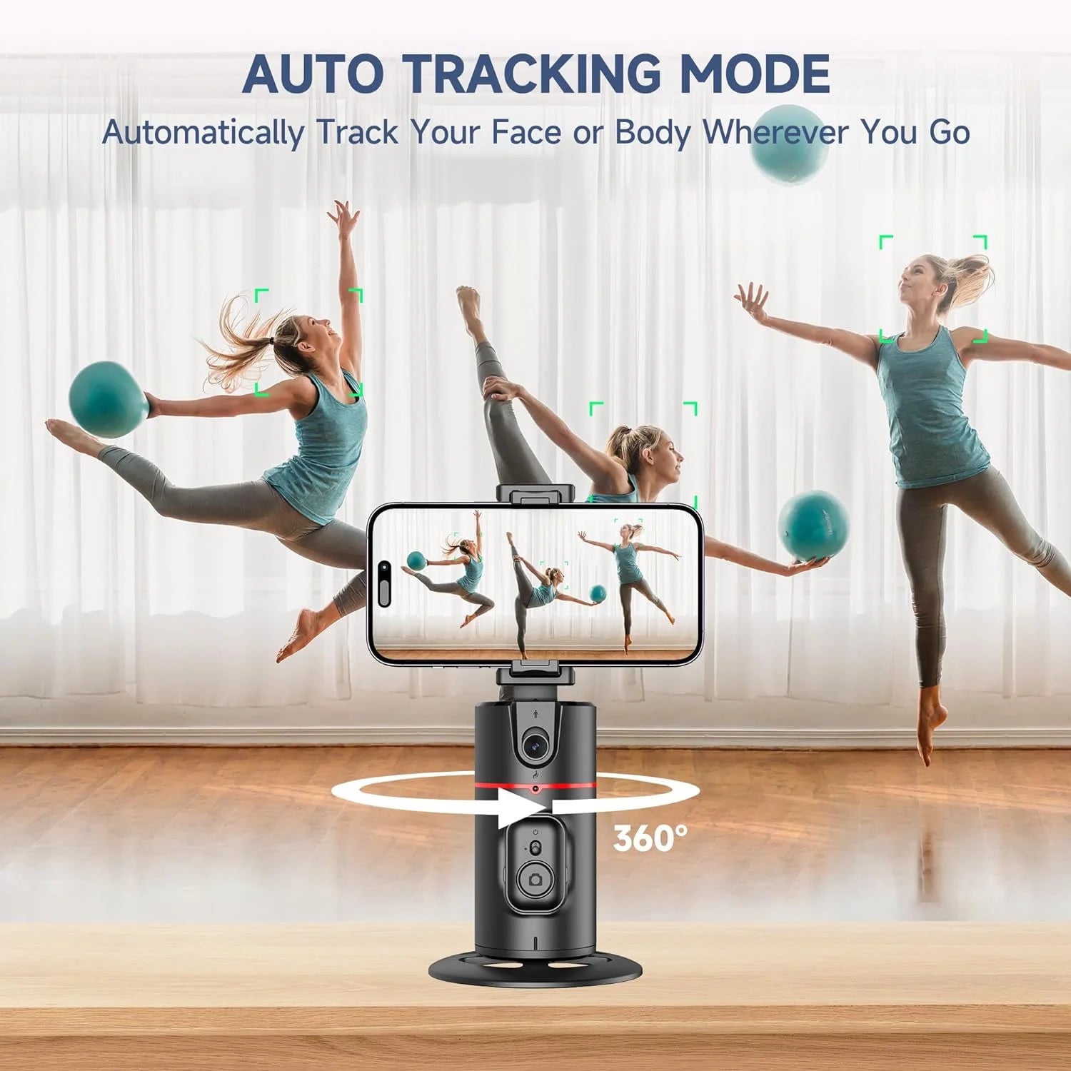Innotech Sc Auto Face Tracking Tripod 360 Rotating Tripod, Both Auto or Manual Moving Control, Smart Cameraman Shooting for Video, Vlog, Live Stream