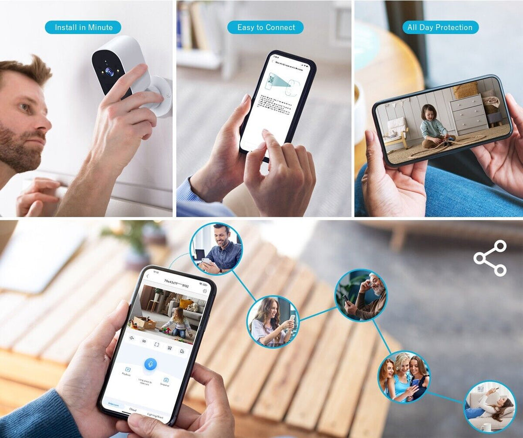 4MP Wireless Solar Security Camera Outdoor Wifi Smart Home Security IP Camera