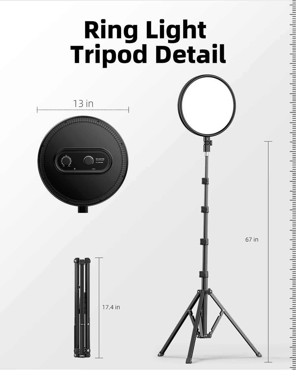 Ring Light with 72" Tripod Stand and Phone Holder, 6500K Full-Screen Selfie Ring Light for Makeup Barber Video Recording, Photography Lighting, Ring Light Tripod for Iphone Phone with Remote