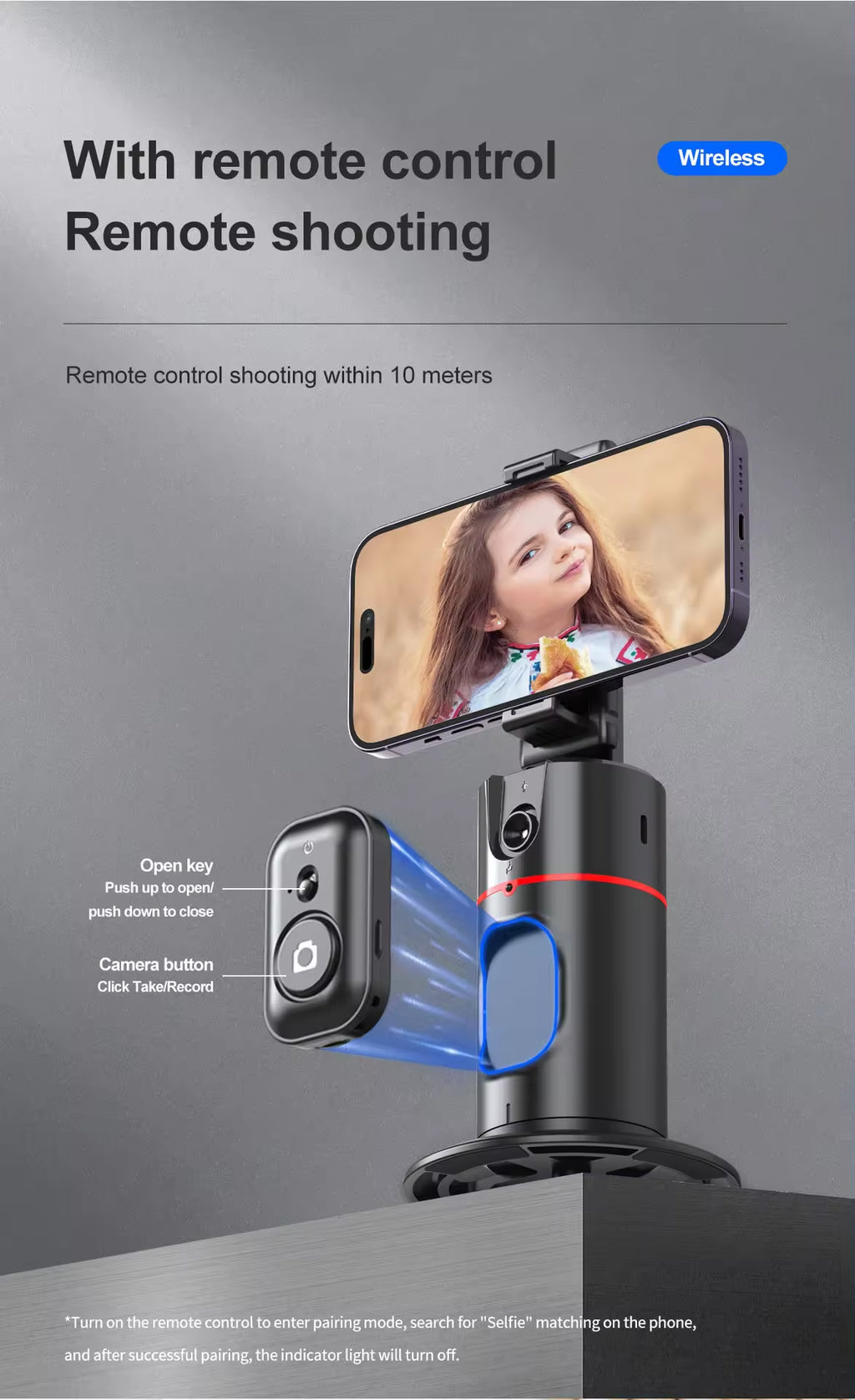 Innotech Sc Auto Face Tracking Tripod 360 Rotating Tripod, Both Auto or Manual Moving Control, Smart Cameraman Shooting for Video, Vlog, Live Stream