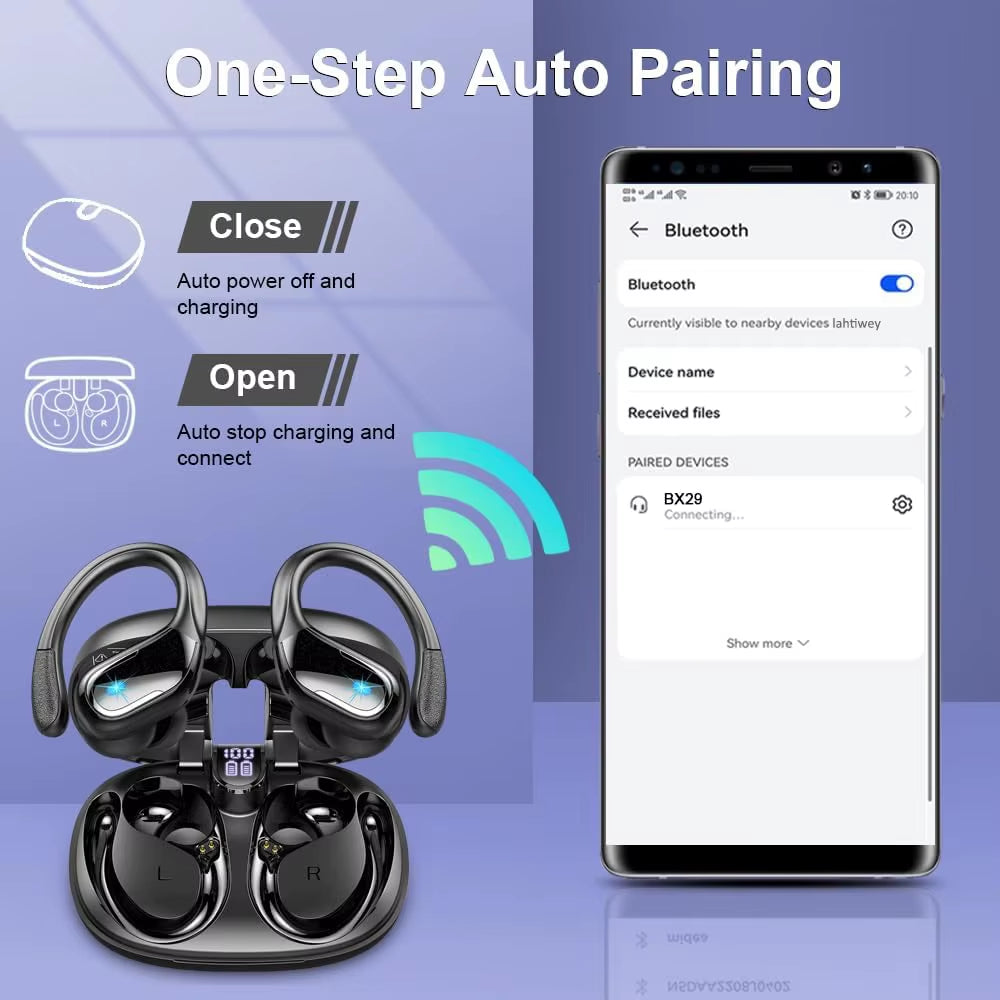 Wireless Earbuds Sport, 75H Playtime Bluetooth 5.4 Headphones with HD ENC Noise Cancelling Mic, Waterproof Bluetooth Headphones