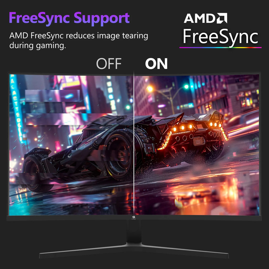 27 Inch 300Hz Curved Gaming Monitor, FHD 1080P VA Display, 1Ms MPRT, AMD Freesync, HDR Support, VESA Mount Compatible, Black