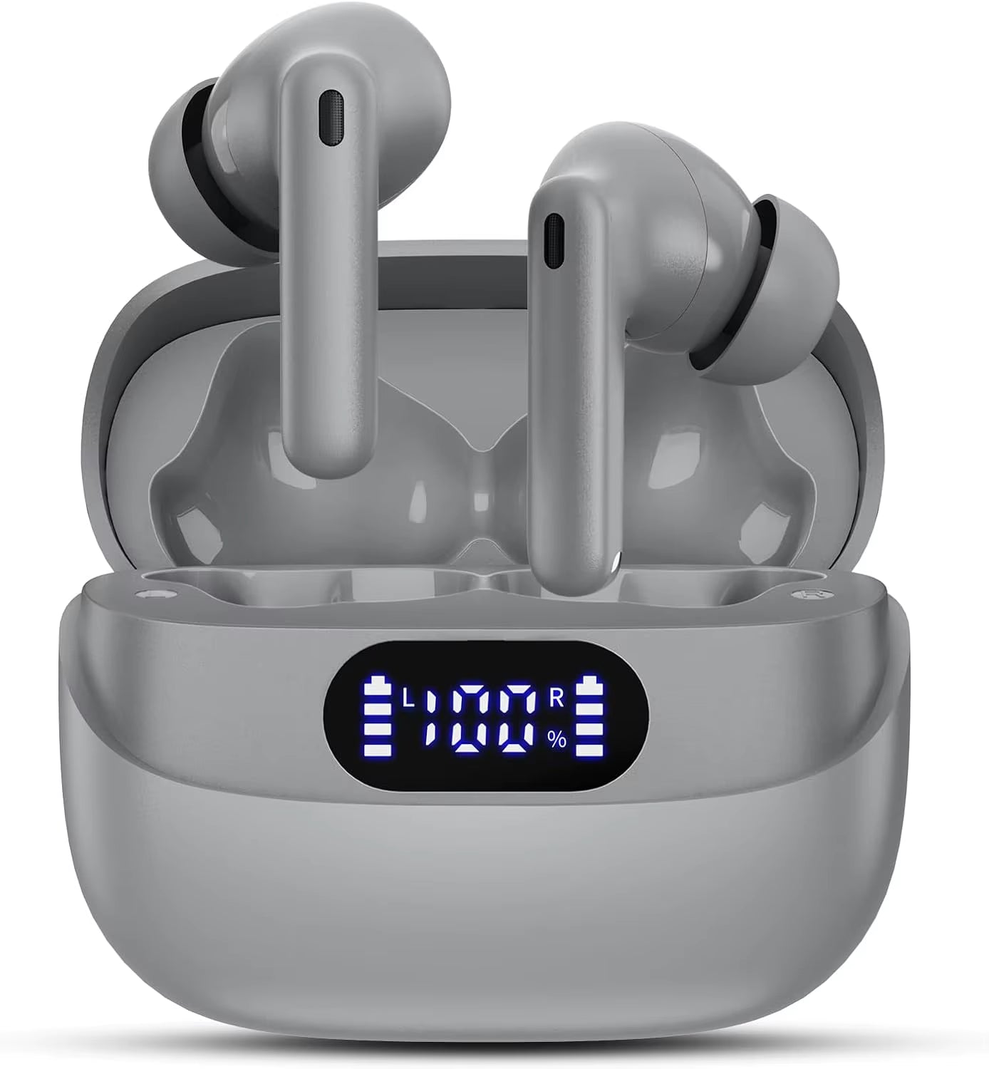 ‌Bluetooth 5.3 Earbuds, 42H Playtime, Hifi Stereo, Noise Cancelling, IPX7 Waterproof, LED Display for Ios/Android