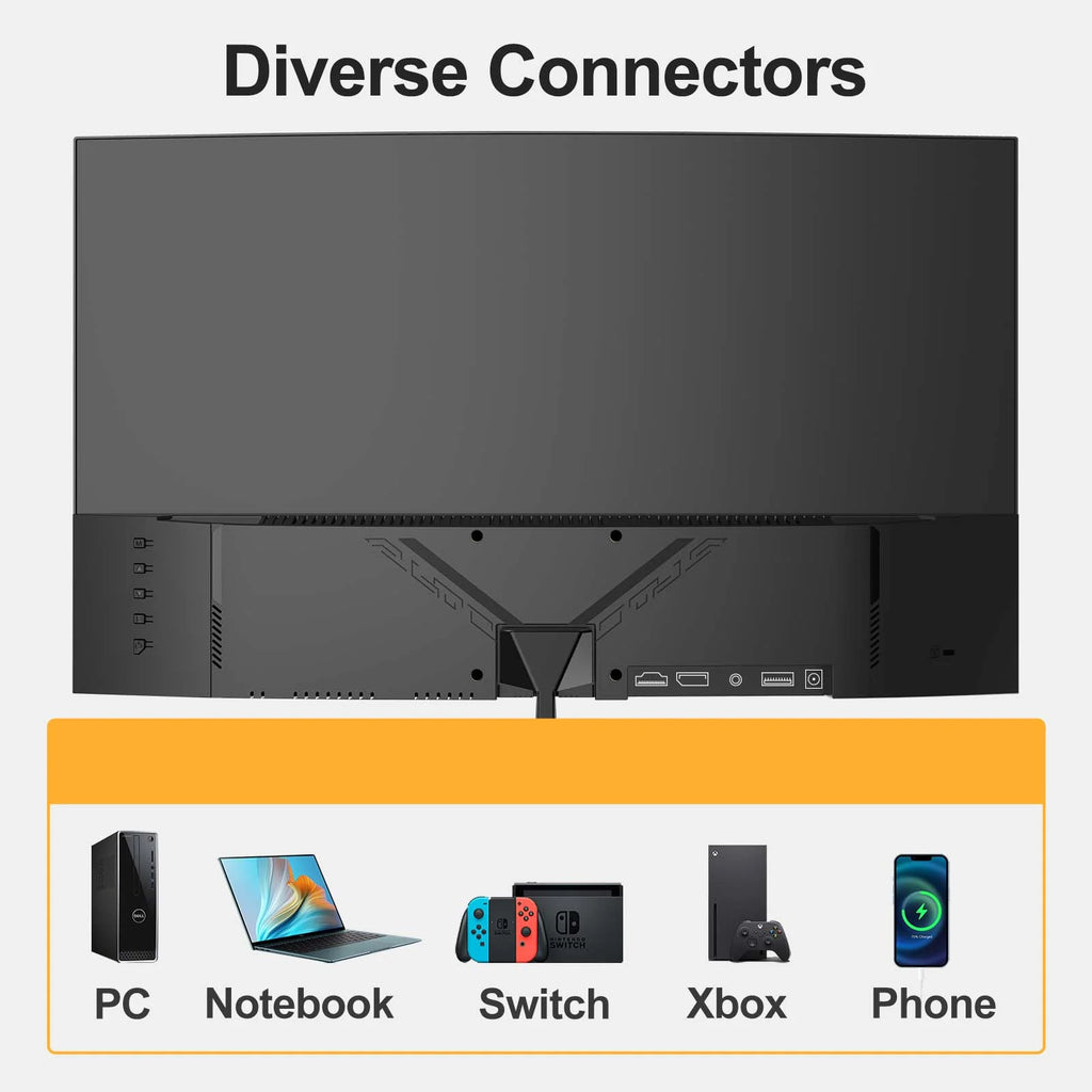 Gaming Monitor 24 Inch 144Hz/165Hz, Computer Monitor FHD 1080P LED VA Display, Ultra-Thin Frameless Screen PC Monitor HDMI DP, Black