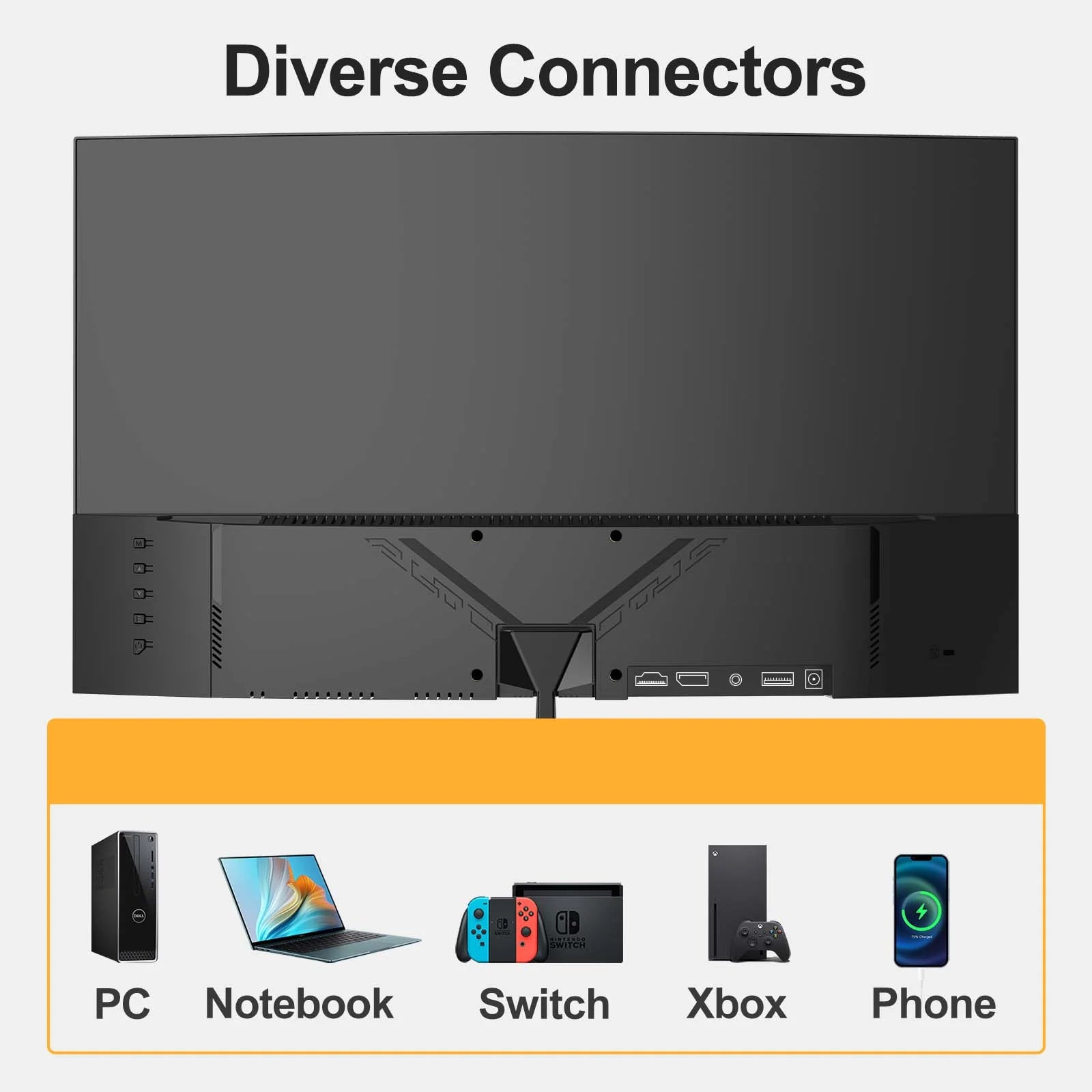 Gaming Monitor 24 Inch 144Hz/165Hz, Computer Monitor FHD 1080P LED VA Display, Ultra-Thin Frameless Screen PC Monitor HDMI DP, Black