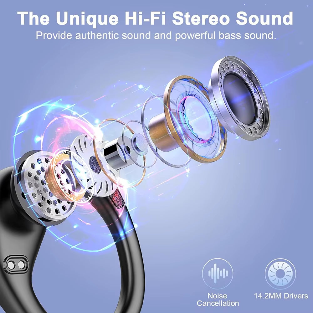 Wireless Earbuds Sport, 75H Playtime Bluetooth 5.4 Headphones with HD ENC Noise Cancelling Mic, Waterproof Bluetooth Headphones