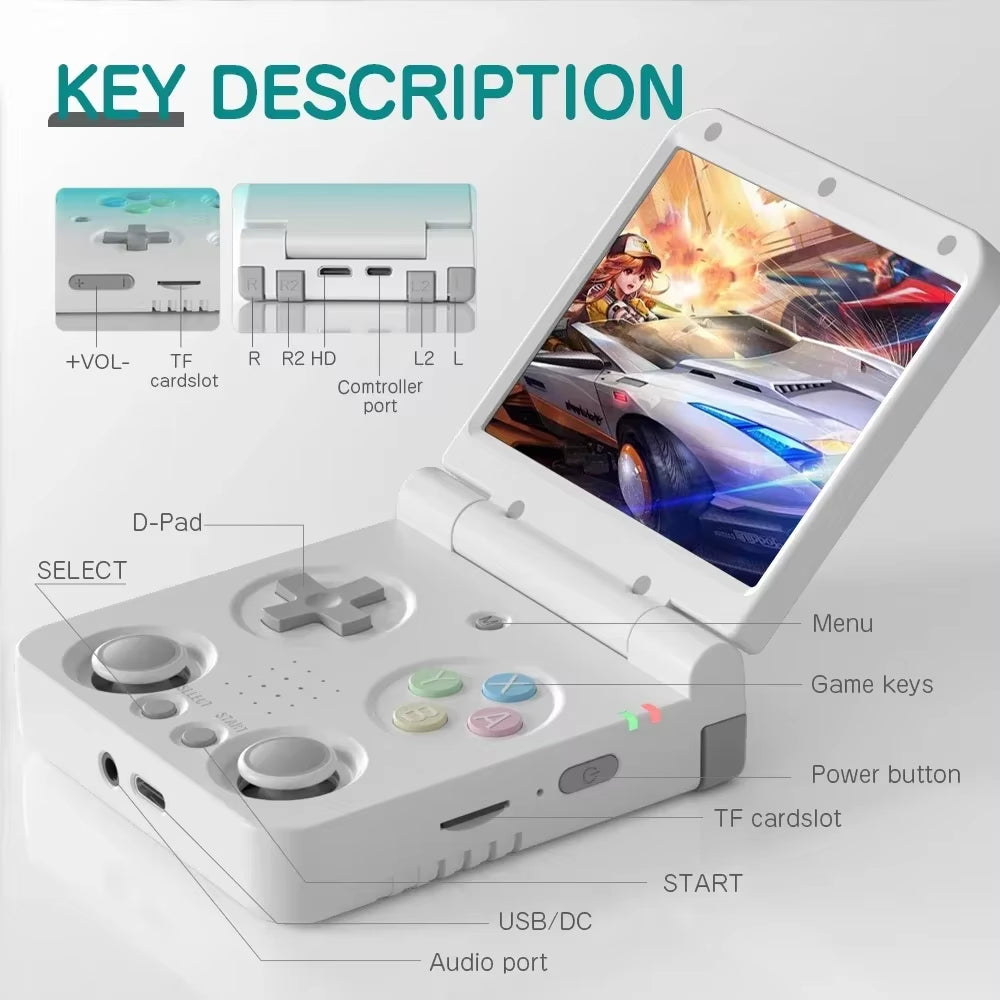 MIYOO FLIP V2 Handheld Game Players 3.5'' IPS Screen Linux System Onion OS Video Game Consoles Free Case Gamer Gift Retro Gaming
