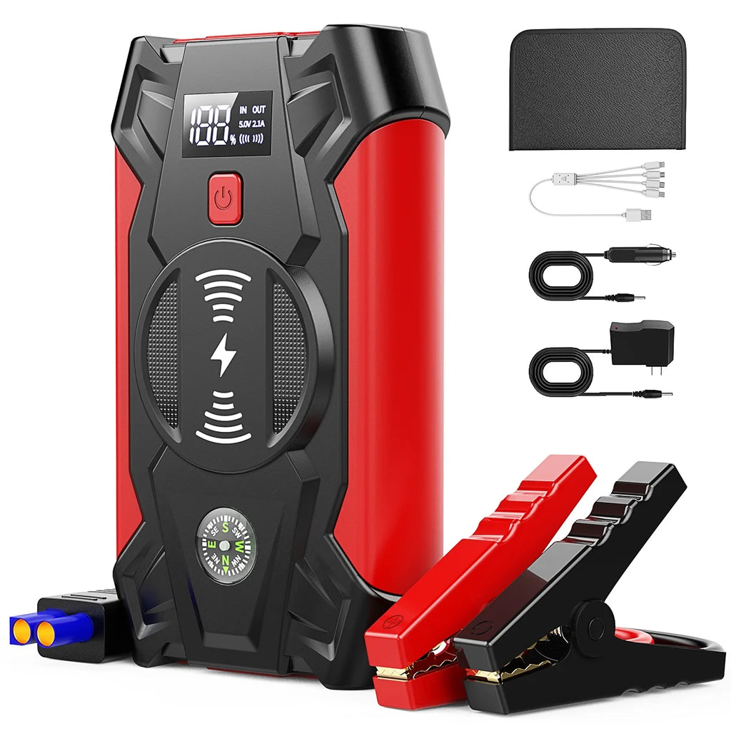 Portable Car Jump Starter, 4000A Peak, 39800Mah Power Bank, 12V Auto Battery Booster, 8-In-1