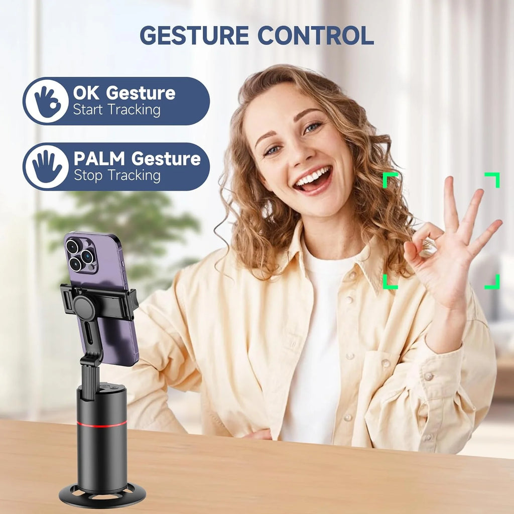 Innotech Sc Auto Face Tracking Tripod 360 Rotating Tripod, Both Auto or Manual Moving Control, Smart Cameraman Shooting for Video, Vlog, Live Stream