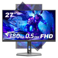 27 Inch 380Hz Gaming Monitor 0.5Ms IPS FHD 1920*1080 16:9 VESA Ergonomic Design Ultra-Fast Refresh Rate Smooth Gameplay HD2.0/DP1.4 Adjustable Speaker Computer Monitors