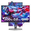 FY27QHR 27 Inch 2K 300Hz Gaming Monitor Matte 0.8Ms IPS RGB 16:9 VESA 100*100Mm Adjustable Speaker Integrated Freesync Premium DP1.4 HDMI2.0 Computer Monitors