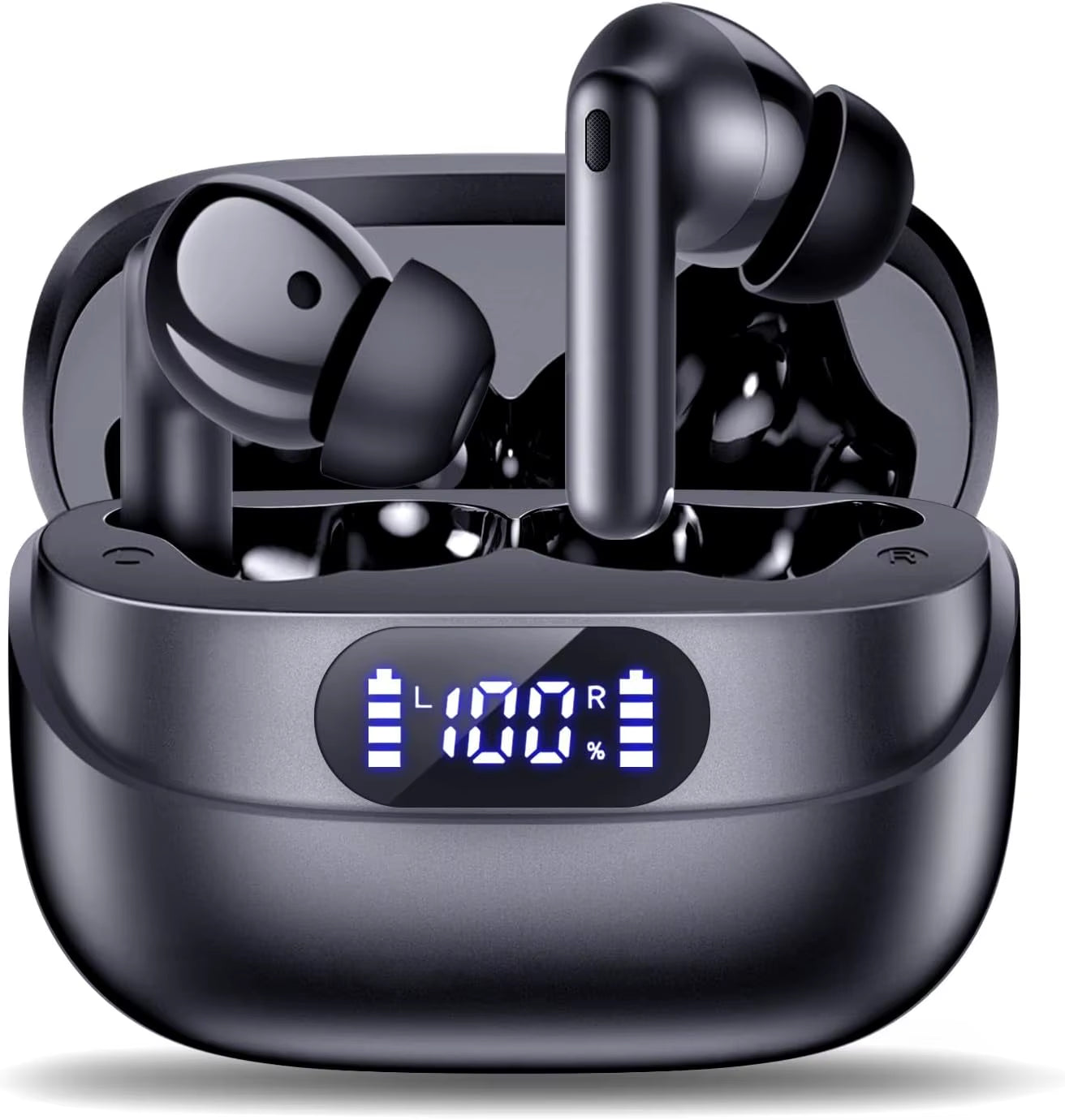 ‌Bluetooth 5.3 Earbuds, 42H Playtime, Hifi Stereo, Noise Cancelling, IPX7 Waterproof, LED Display for Ios/Android