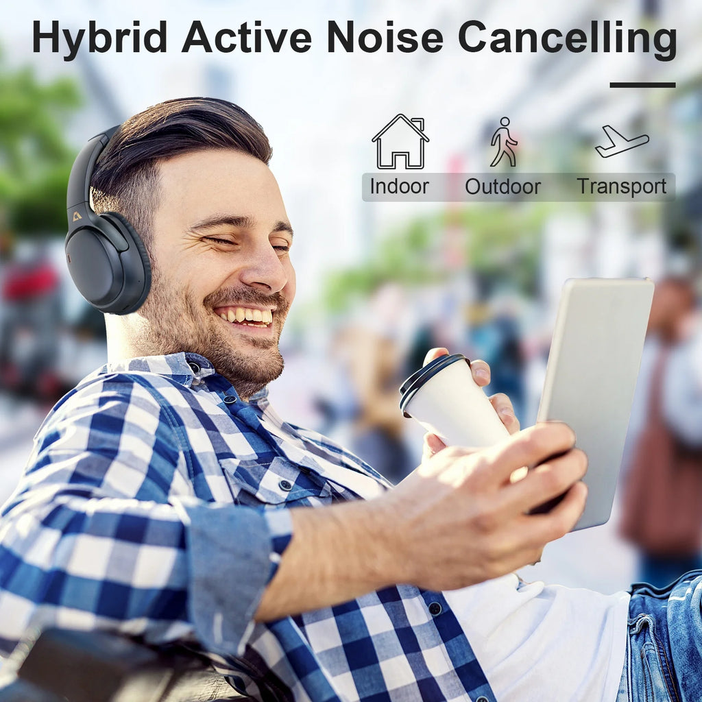 E700 Active Noise Cancelling Headphones with LDAC, 60H Playtime Wireless Bluetooth Headphone