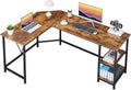 L Shaped Computer Desk with Storage Shelves, 65.7 Inch Modern Long Corner Gaming Desk for Home Office Writing Laptop PC Workstation Space Saving, Brown