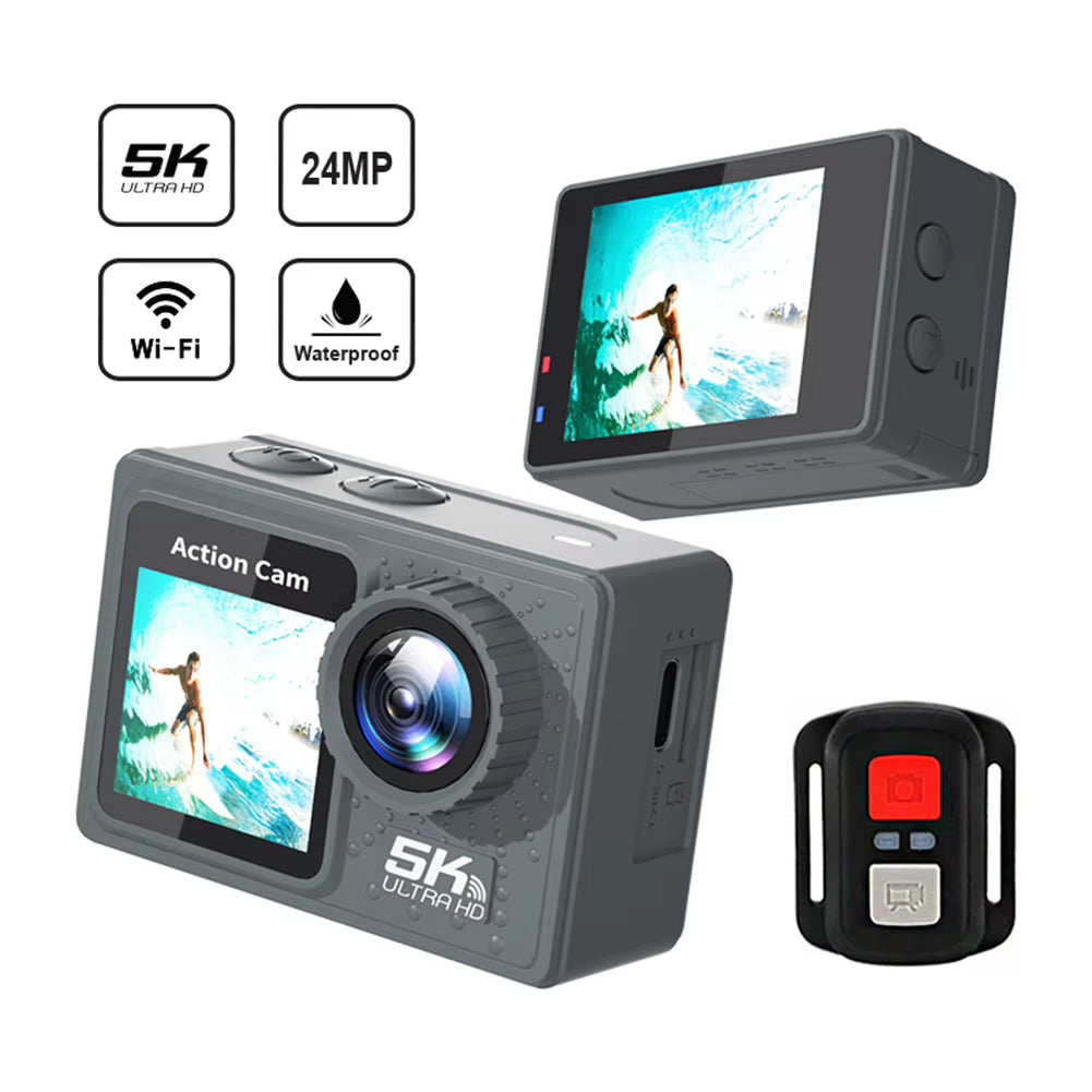 5K 4K 60FPS Action Camera 170° Wide Angle WIFI Outdoor Cycling Camera 30M Waterproof Diving Mini DV Camera with Remote Control