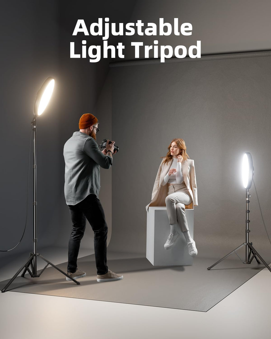 Ring Light with 72" Tripod Stand and Phone Holder, 6500K Full-Screen Selfie Ring Light for Makeup Barber Video Recording, Photography Lighting, Ring Light Tripod for Iphone Phone with Remote