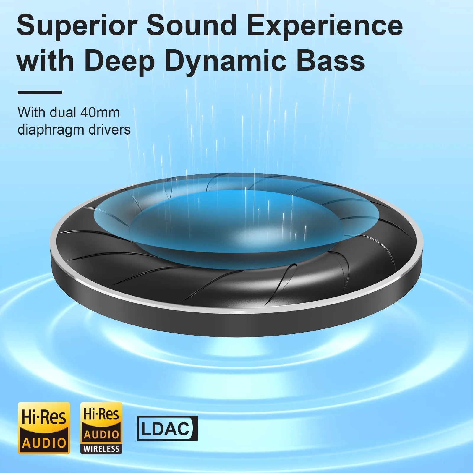 E700 Active Noise Cancelling Headphones with LDAC, 60H Playtime Wireless Bluetooth Headphone