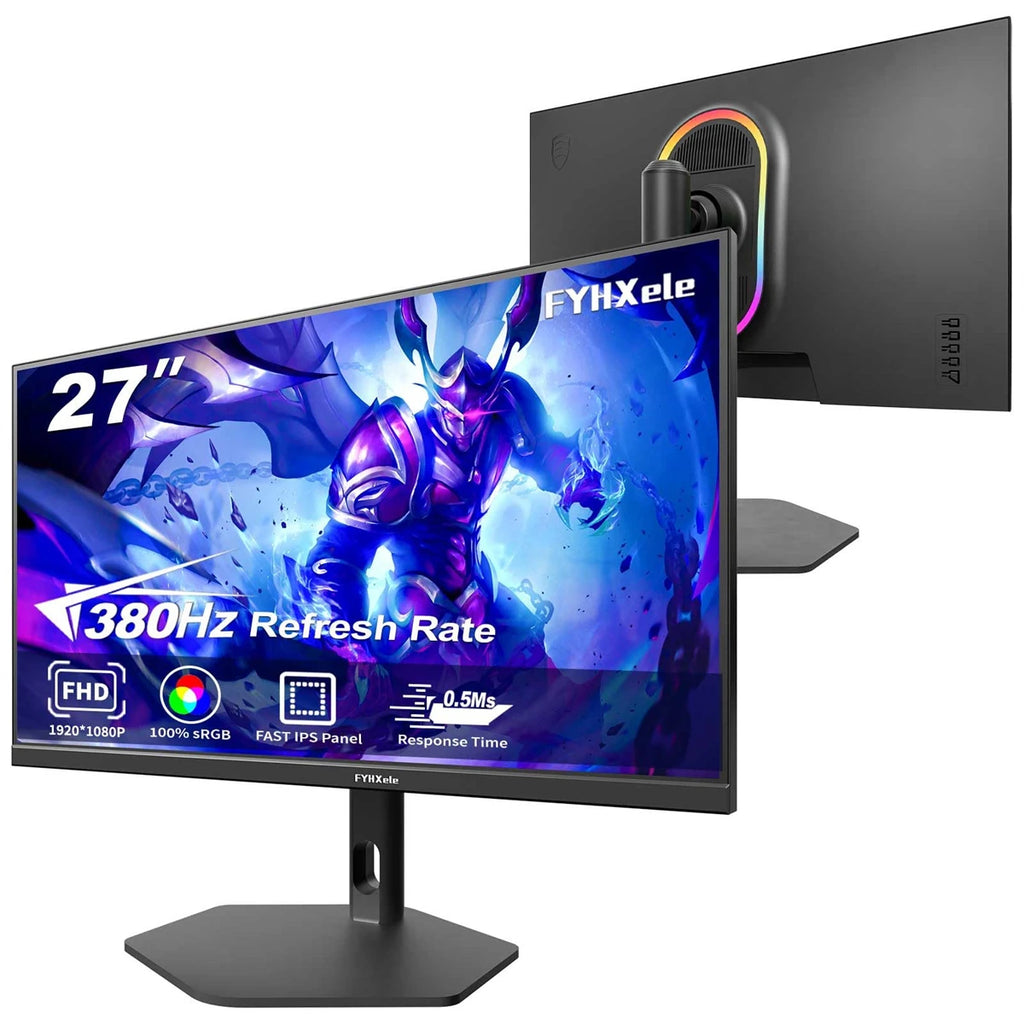 27 Inch 380Hz Gaming Monitor 0.5Ms IPS FHD 1920*1080 16:9 VESA Ergonomic Design Ultra-Fast Refresh Rate Smooth Gameplay HD2.0/DP1.4 Adjustable Speaker Computer Monitors