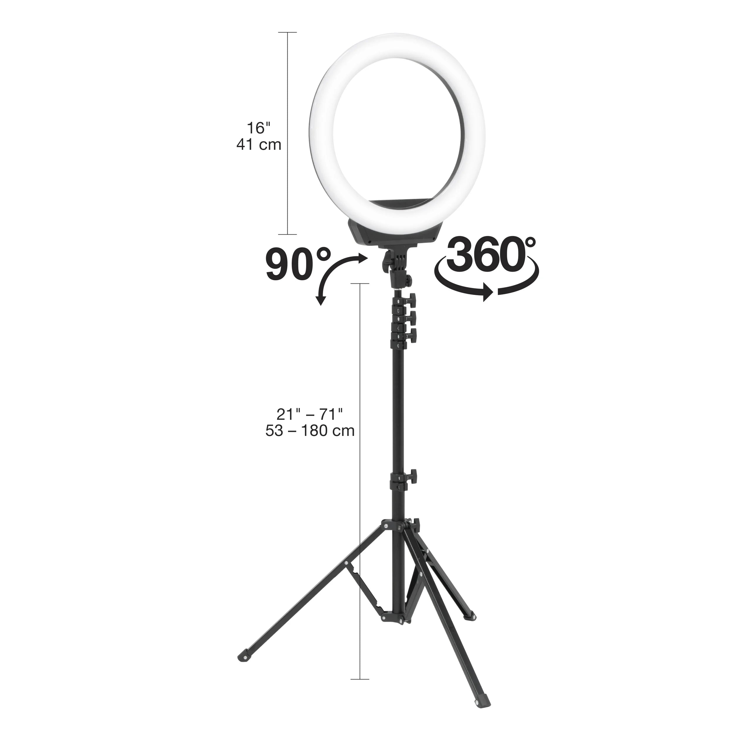 16" LED Selfie Ring Light with Tripod Stand and Phone Clamp