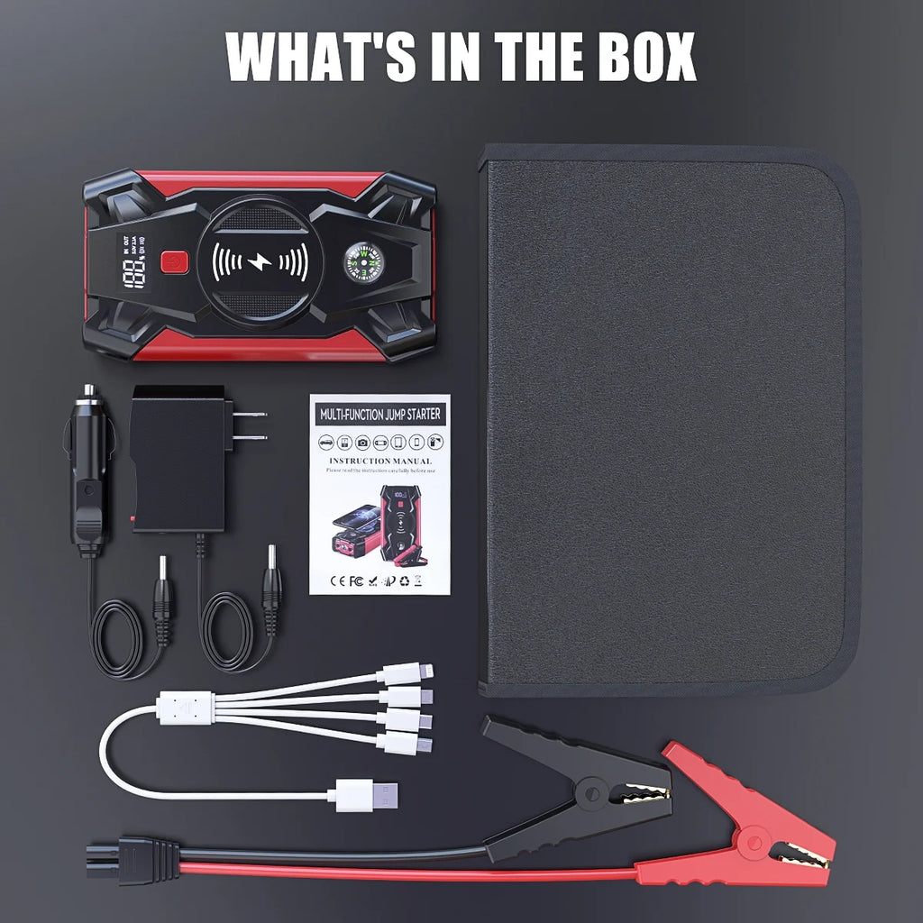 Portable Car Jump Starter, 4000A Peak, 39800Mah Power Bank, 12V Auto Battery Booster, 8-In-1