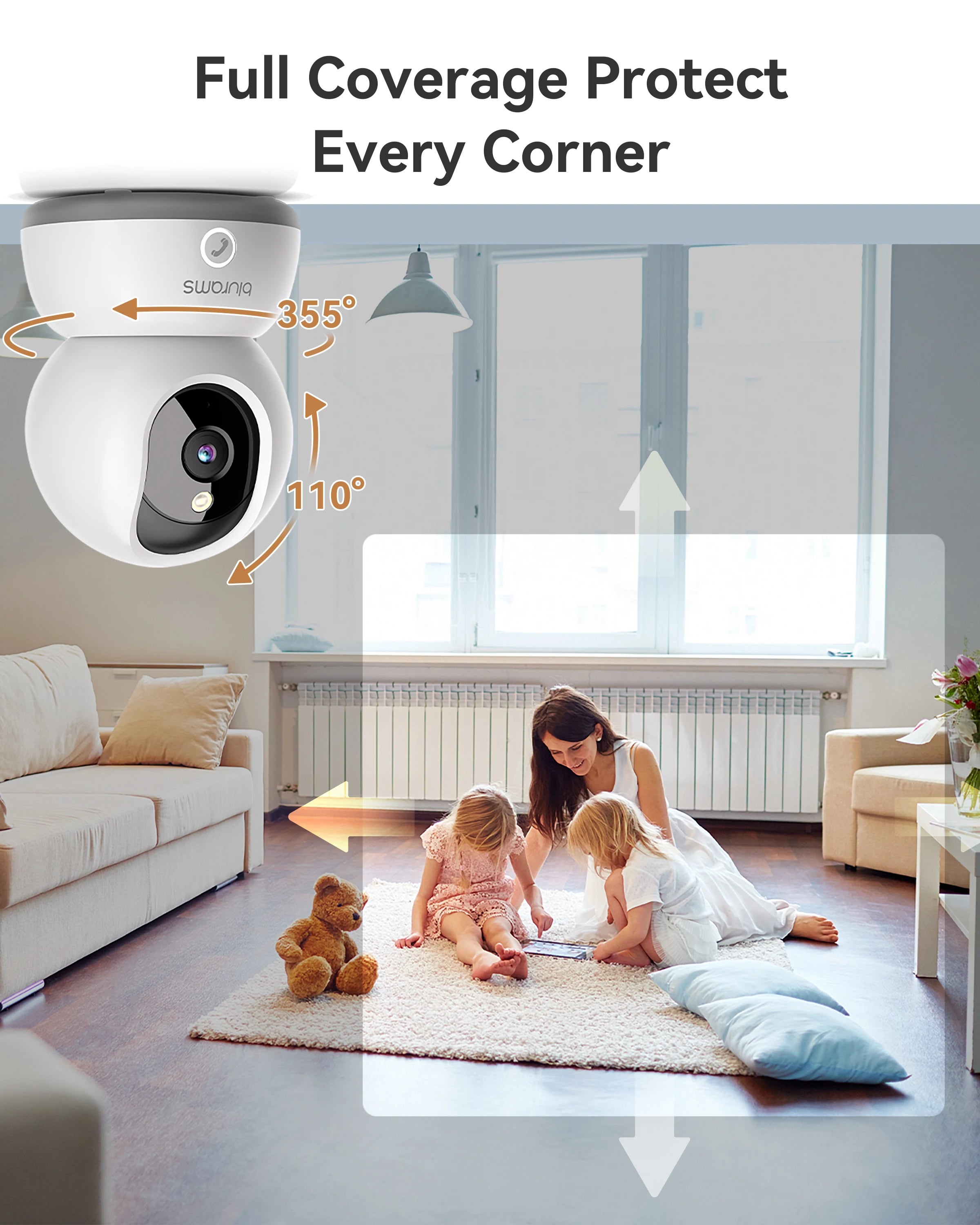 Indoor Security Camera 2K, Home Security Camera for Dog/Baby Monitor/Elder, Security Camera with One-Touch Call, Color N