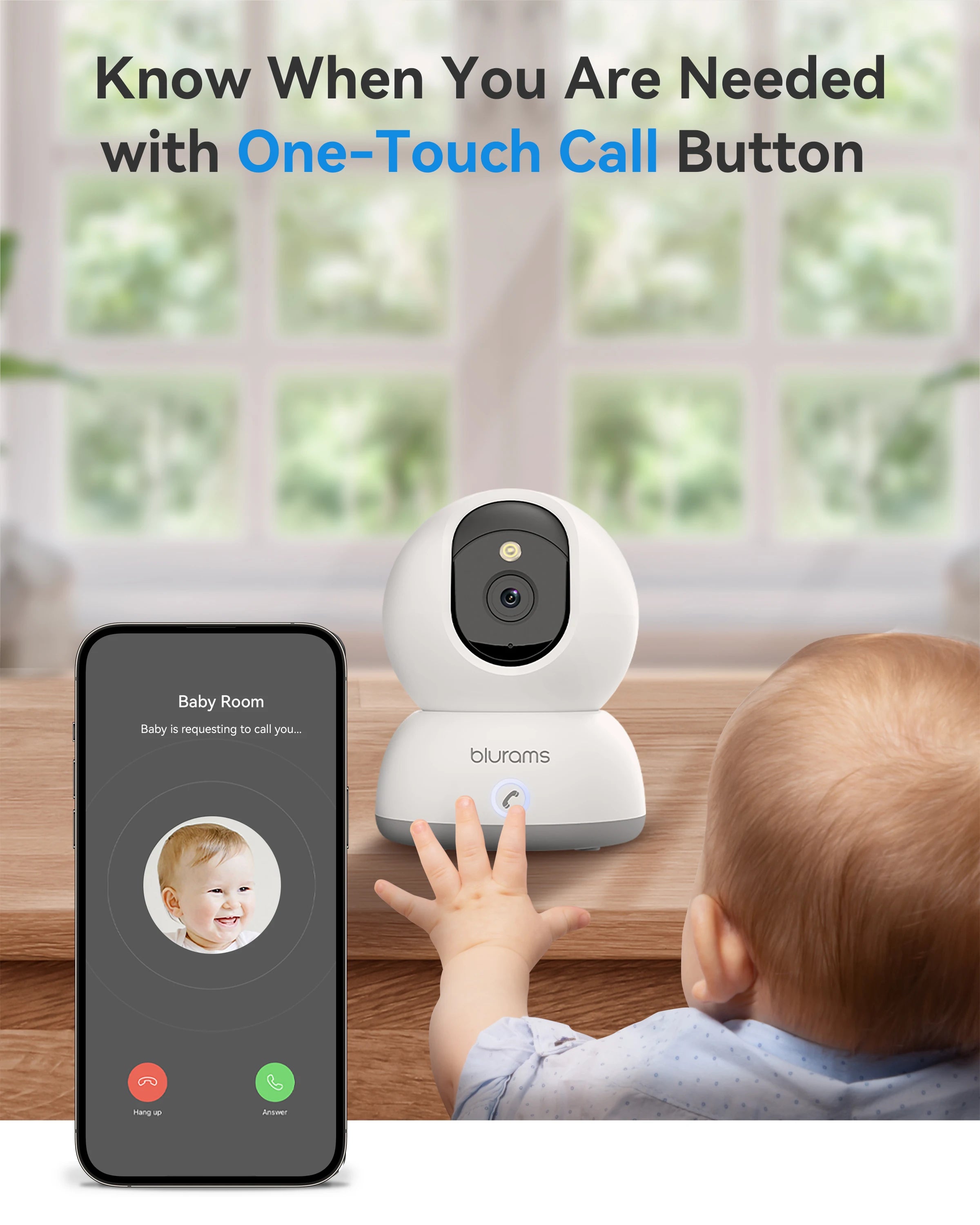 Indoor Security Camera 2K, Home Security Camera for Dog/Baby Monitor/Elder, Security Camera with One-Touch Call, Color N