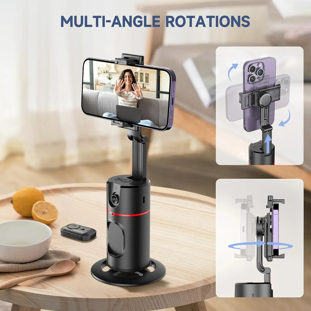 Innotech Sc Auto Face Tracking Tripod 360 Rotating Tripod, Both Auto or Manual Moving Control, Smart Cameraman Shooting for Video, Vlog, Live Stream