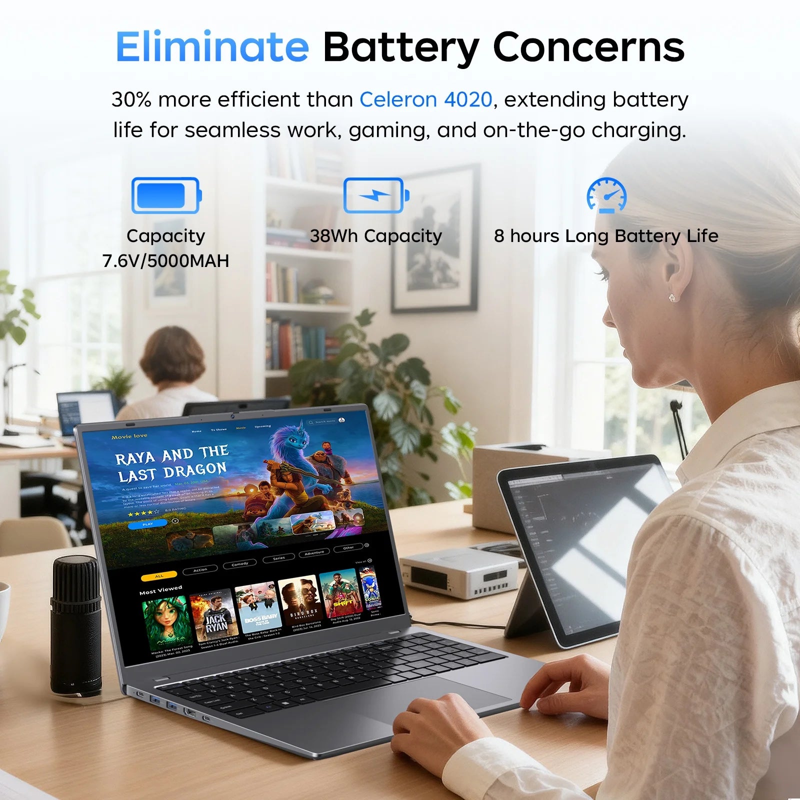 14Inch Laptop Compter, 8GB RAM 256GB ROM Intel 6500Y with 2 Cores, up to 3.4Ghz, with Office 2024 Windows 11 Wifi 5 BT5.0 for Business, Beginners, Student, Dark Gray