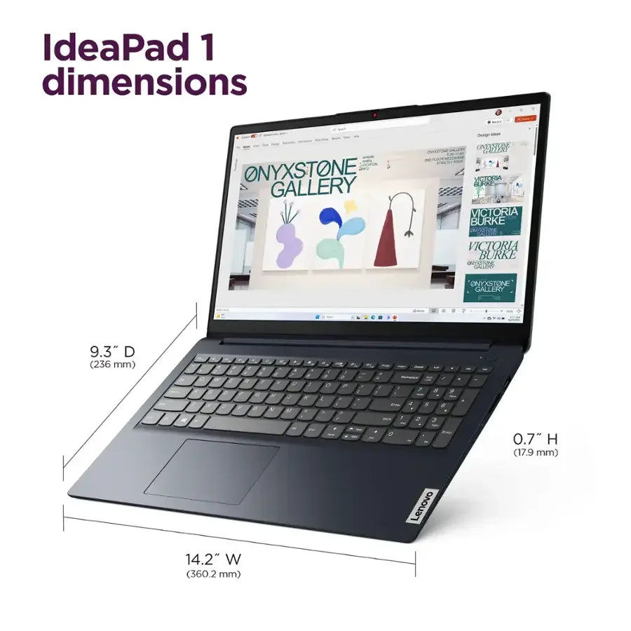 Ideapad 1 15.6" Full HD Laptop, AMD Ryzen 3 7320U, 4GB RAM, 128GB SSD, Win 11 Home in S Mode 82VG00R2US