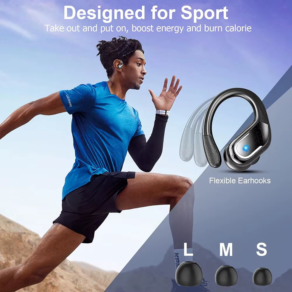 Wireless Earbuds Sport, 75H Playtime Bluetooth 5.4 Headphones with HD ENC Noise Cancelling Mic, Waterproof Bluetooth Headphones