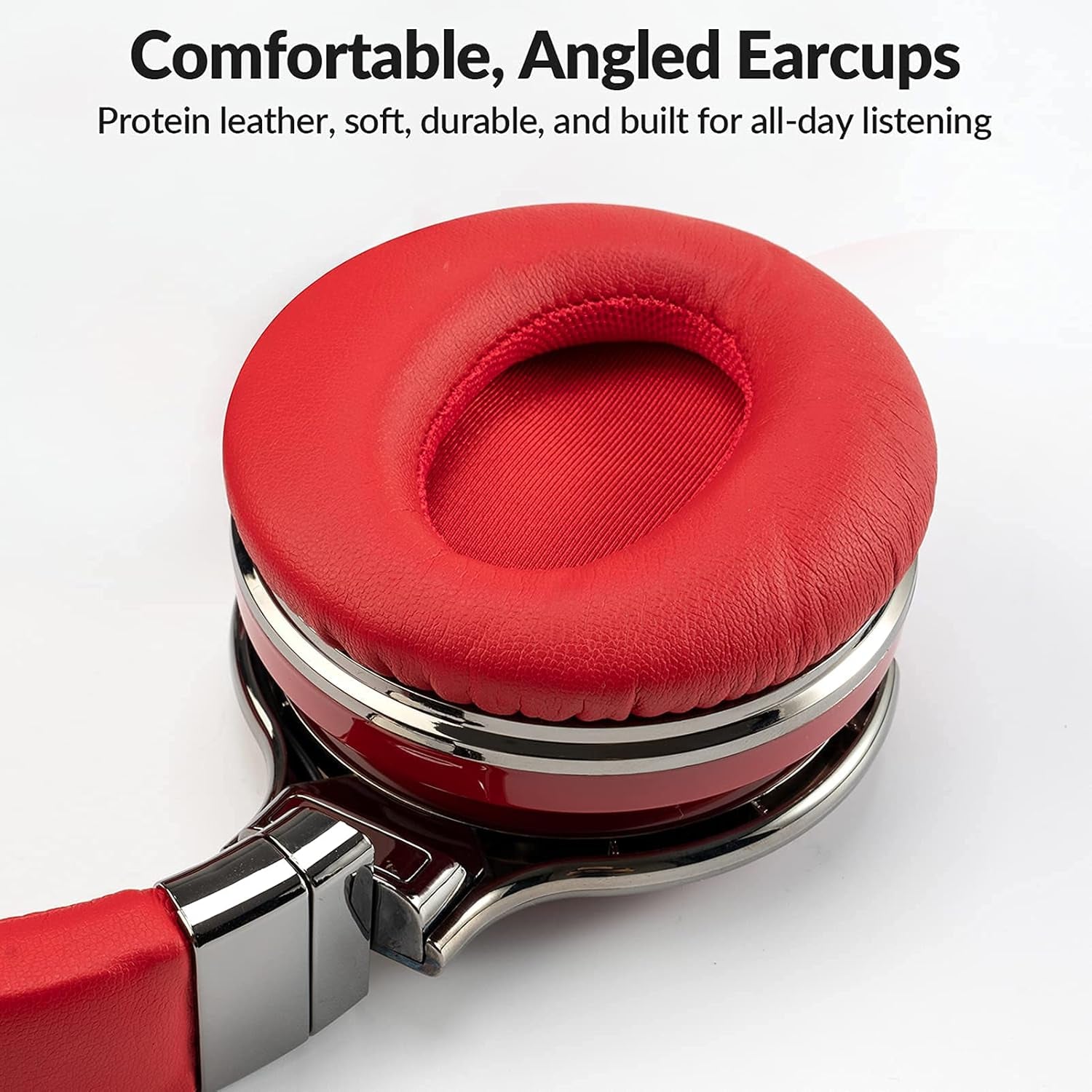 E7 PRO Active Noise Cancelling Headphones Bluetooth Headphones with Microphone Deep Bass Wireless Headphones over Ear, Comfortable Fit, 30H Playtime for Tv/Computer/Cellphone, Red