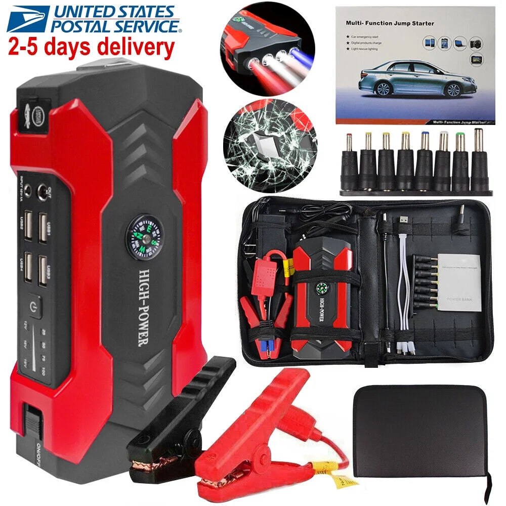 LED Flashlight 99800 Mah 12 V Car Jump Starter