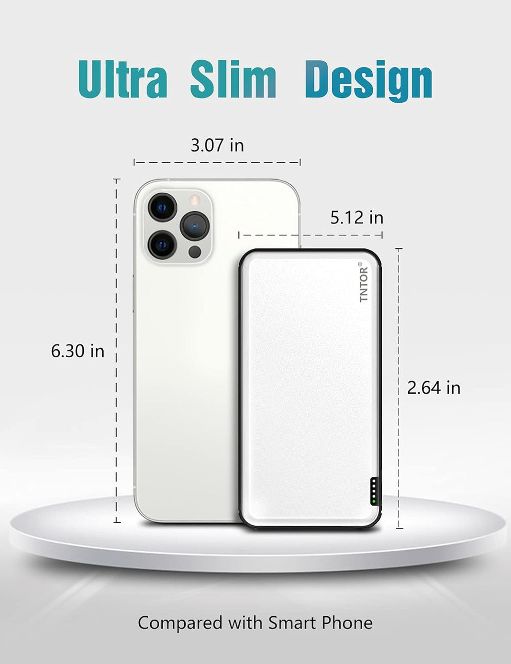 10000Mah Cell Phone External Battery Pack, Ultra Slim Portable Charger Power Bank, PD & QC 3.0 Fast Charging Phone Charger Bank(18W), Compatible with Iphone, Samsung, LG, and More