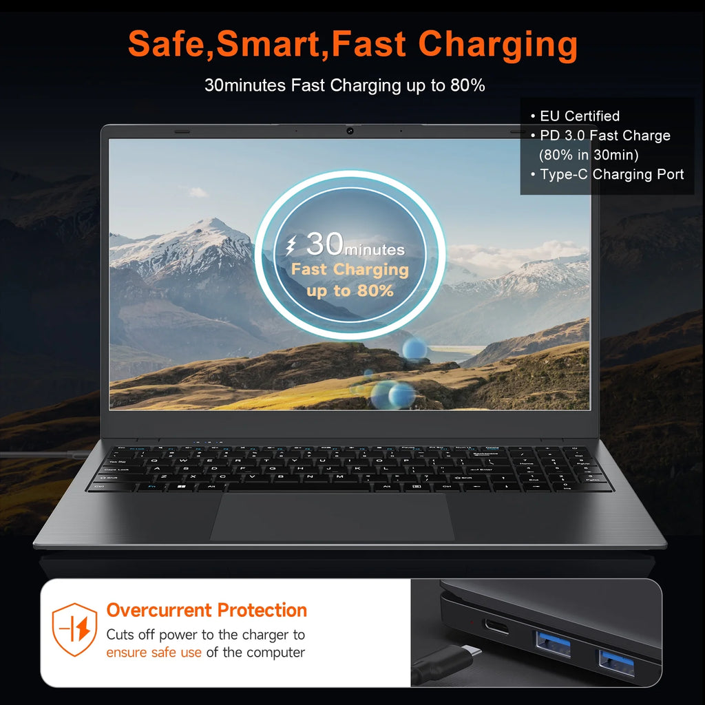 15.6" Windows 11 Laptop, Dual 8GB RAM, 256GB SSD, AMD 3020E with 2 Cores up to 2.6Ghz, with Office 2024, 1920X1080 Display Wifi5 BT5.0 for Student, Home Office, Business