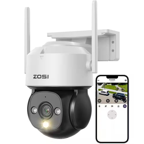 360° PTZ 4MP 2. 5K Wi-Fi Outdoor Wireless Plug in Home Security Camera, AI Person Vehicle Detection, Color Night Vision