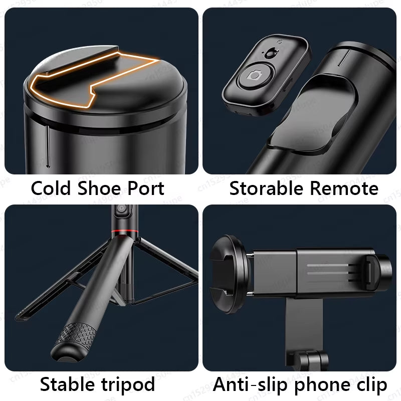 Selfie Stick with Wireless Bluetooth Remote, Portable 72 Inch Aluminum Alloy Selfie Stick Phone Tripod for Ios Android Cellphone